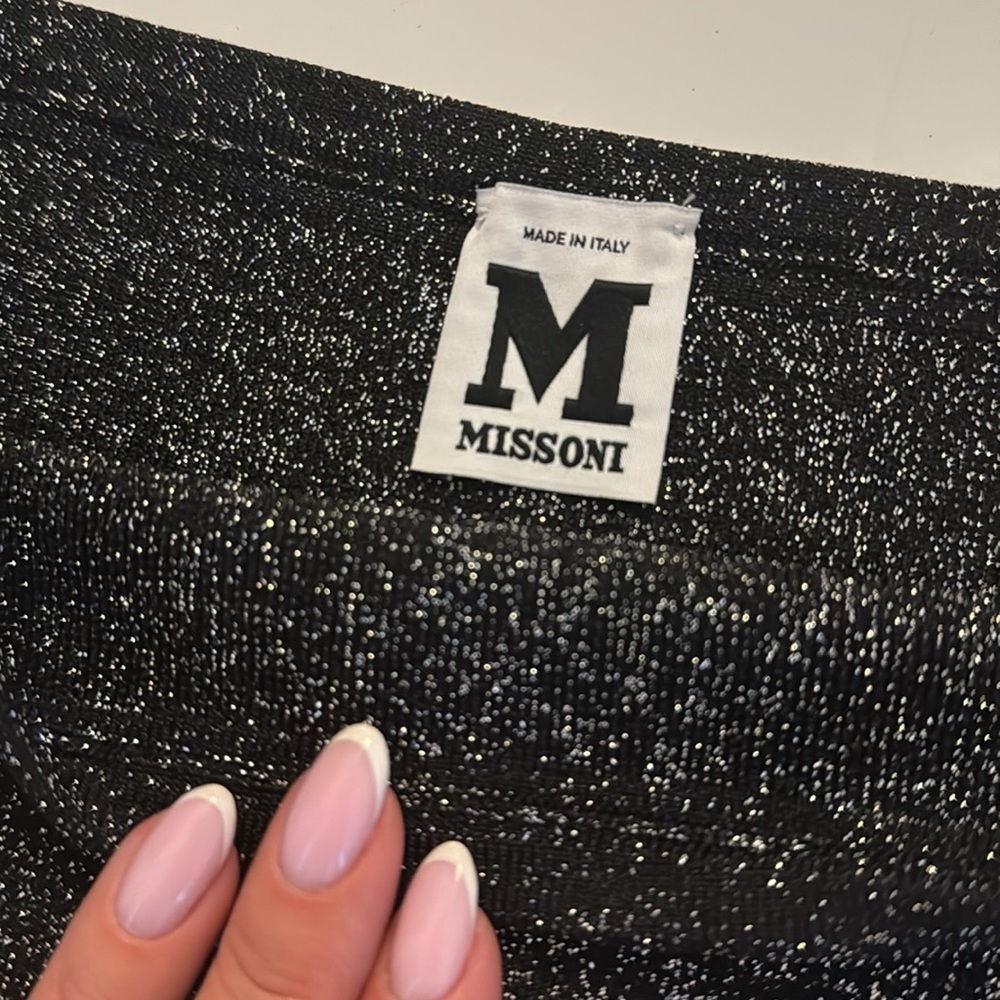 Missoni Silver and Black sparkle pencil skirt size 4 - Picture 2 of 2